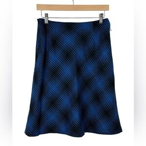NWT Tailor B. Moss Vintage Plaid Aline Skirt Wool Blend Blue Black NO BELT